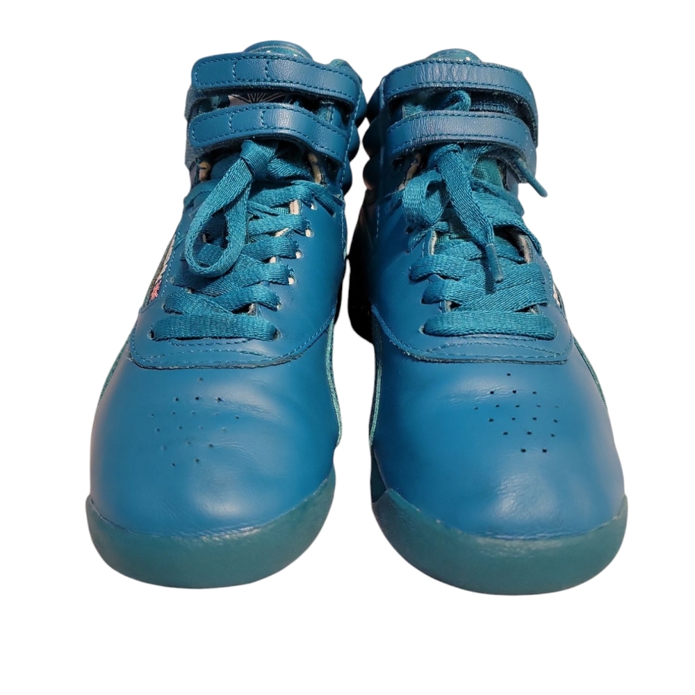 Reebok Freestyle Vintage Hightops Womens 6.5 Aqua Green